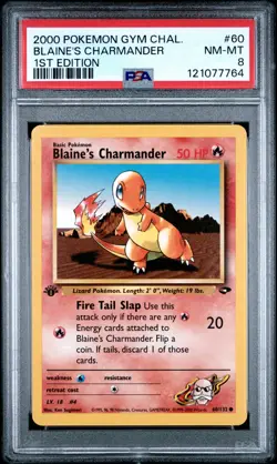 2000 POKEMON GYM CHALLENGE 1ST EDITION #60 BLAINE'S CHARMANDER PSA 8 - Image 1
