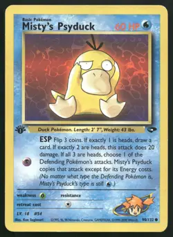 Pokemon Vintage 1st Edition Misty's Psyduck 090/132 Gym Challenge - HP / DMG - Image 1