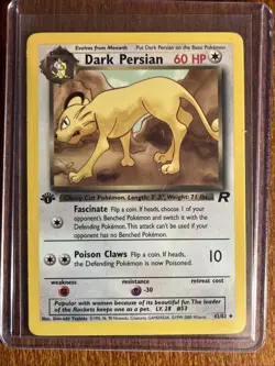 [NM] 2000 Pokemon Team Rocket Dark Persian 1st Edition #42/82 Uncommon - Image 1