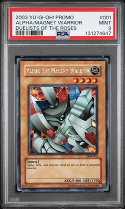 2003 YU-GI-OH! PROMO DUELISTS OF THE ROSES #001 ALPHA THE MAGNET WARRIOR PSA 9 - Image 1