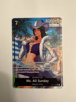 One Piece Ms. All Sunday (Alt Art) OP14-084 The Azure Sea's Seven Foil SR NM - Image 2