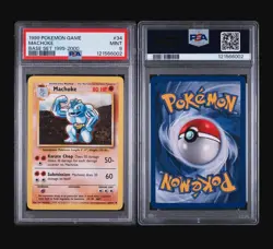 MACHOKE 34/102 - BASE SET 1999-2000 POKEMON CARD - FRESH SLAB POP 73 PSA 9 MINT - Image 4