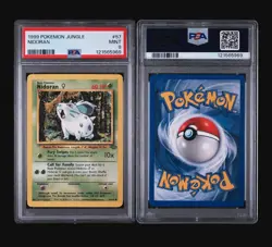 NIDORAN 57/64 - JUNGLE 1999 POKEMON CARD - FRESH SLAB - POP 204 - PSA 9 MINT - Image 4