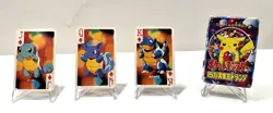 Squirtle Wartortle Blastoise 1998 Televikun Pokemon Poker Cards Jack Queen King - Image 1