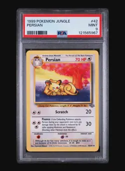 PERSIAN 42/64 - JUNGLE 1999 POKEMON CARD - FRESH SLAB - POP 205 - PSA 9 MINT - Image 2