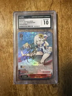 Weiss Schwarz Azur Lane E079 Libeccio AZL/S102-RPT Silver Signature Card CGC 10 - Image 1