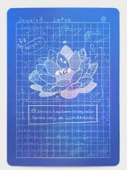 Blueprint Style Jeweled Lotus 01 Foil-Altered Art Custom MTG Artifact - Image 1