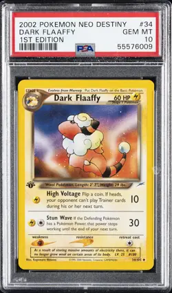 2002 POKEMON NEO DESTINY 1ST ED #34 DARK FLAAFFY PSA 10 - Image 1