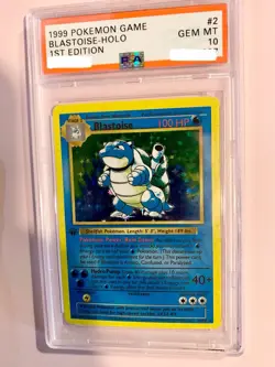 Pokemon 1999 1st Edition Base Set Blastoise 2/102 Holo PSA 10 Gem Mint - Image 1