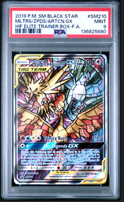 Pokemon Moltres & Zapdos & Articuno GX Hidden Fates ETB FA Promo SM210 PSA 9 - Image 1