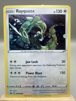 Pokemon Rayquaza SWSH029 Holo Rare Black Star Promo Crown Zenith - Image 1