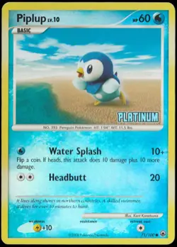 Piplup 71/100 Pokemon TCG Majestic Dawn Reverse Holo Common Stamped - Image 1