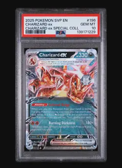 2025 POKEMON SVP EN-SV BLACK STAR PROMO #196 CHARIZARD EX PSA 10 - Image 1