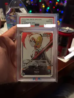 2023 ONE PIECE OP03 040 PILLARS OF STRENGTH NAMI ALT ART LEADER PSA 10 IN HAND✅ - Image 1