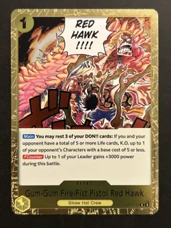 Gum-Gum Fire-Fist Pistol Red Hawk OP11-114 R ONE PIECE A Fist of Divine Speed - Image 1