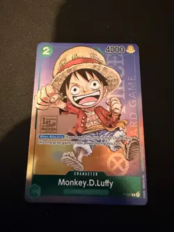 One Piece Card - Monkey D. Luffy (P-037) 1st Anniversary Stamped - MINT - Image 1