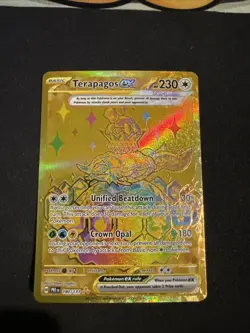 Terapagos EX 180/131 SV Prismatic Evolutions Pokemon Card NM/M Hyper Rare Gold - Image 1