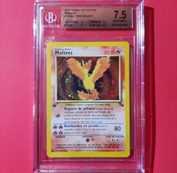 Moltres Holo Card Pokemon Fossil 1st Edition #12/62 Spanish TCG Graded 7.5 - Image 1