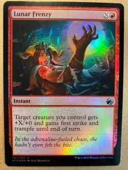 MTG 1x FOIL Lunar Frenzy Innistrad: Midnight Hunt Magic the Gathering Card x1 NM - Image 1