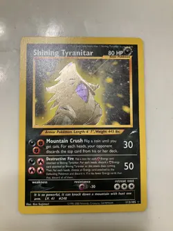 Pokemon TCG Shining Tyranitar Neo Destiny Shiny Holo Card 113/105 - Image 1