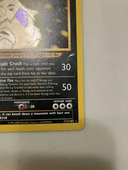Pokemon TCG Shining Tyranitar Neo Destiny Shiny Holo Card 113/105 - Image 5
