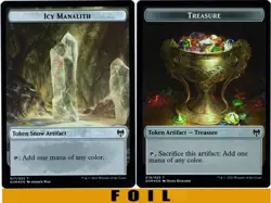 1x MTG - ICY MANALITH \ TREASURE TOKEN #17/19 - FOIL - Kaldheim - Image 1