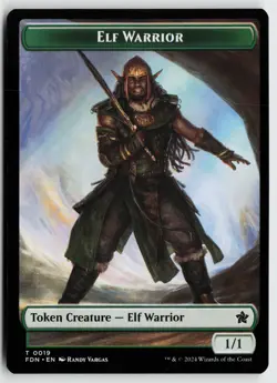 Foundations #19 // 20 Elf Warrior // Raccoon Doubled-Sided Token - Image 2