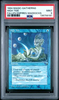 1994 MTG FALLEN EMPIRES ANSON MADDOCKS HIGH TIDE PSA 9 - Image 1