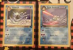 Pokemon 1st Edition Golduck & Dark Golduck Uncommon Cards 35/62 & 37/82 NM - Image 1