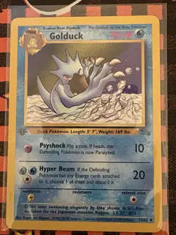 Pokemon 1st Edition Golduck & Dark Golduck Uncommon Cards 35/62 & 37/82 NM - Image 2