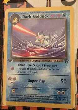 Pokemon 1st Edition Golduck & Dark Golduck Uncommon Cards 35/62 & 37/82 NM - Image 3