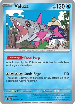 Veluza SV07: Stellar Crown 045/142 Uncommon Reverse Holofoil Pokemon TCG NM - Image 1