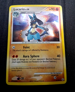 Pokemon Lucario Holo Rare (6/130) Diamond and Pearl Base Set LP Fast Ship - Image 1