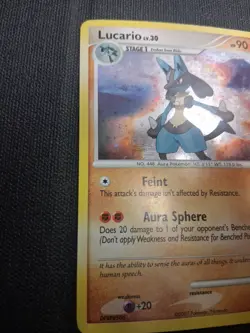 Pokemon Lucario Holo Rare (6/130) Diamond and Pearl Base Set LP Fast Ship - Image 3