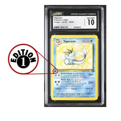 CGC 10 GEM MINT Vaporeon 1st Edition 1999 Jungle 28/64 Pokemon - Image 3