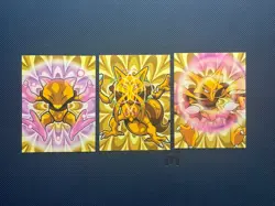 Pokemon Attacks Set Peru Sticker Abra Kadabra Alakazam Set - Image 1