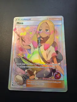 Mina 211/214 SM-Lost Thunder Full Art Ultra Rare Trainer Holo Pokemon TCG - Image 1