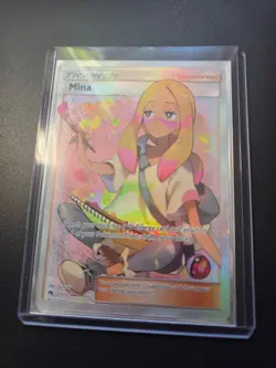Mina 211/214 SM-Lost Thunder Full Art Ultra Rare Trainer Holo Pokemon TCG - Image 3