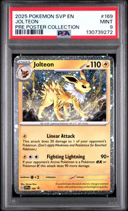 2025 POKEMON SVP EN-SV BLACK STAR PROMO #169 JOLTEON PSA 9 - Image 1