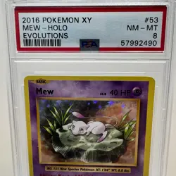 2016 POKEMON XY EVOLUTIONS #53 MEW-HOLO - PSA 8 NEAR MINT / MINT - Image 2