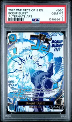 2025 ONE PIECE OP12-060 LEGACY OF THE MASTER BOEUF BURST EVENT ALT ART PSA 10 - Image 1