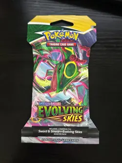 Pokemon TCG Evolving Skies Sleeved Booster Pack Rayquaza Art 10 Cards - Image 1