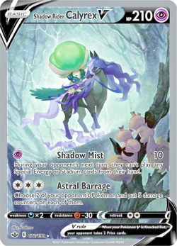 Pokemon TCG Shadow Rider Calyrex 172/198 Chilling Reign Full Art Alternate Art - Image 1