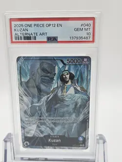 2025 ONE PIECE OP12-LEGACY OF THE MASTER ALTERNATE ART #040 KUZAN PSA 10 - Image 1