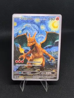 Pokemon Charizard Starry Night Van Gogh Beautiful Moon ACG Star Trading Card NM - Image 1