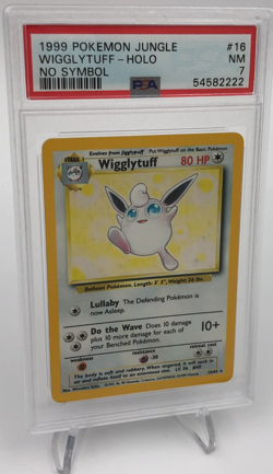 1999 POKEMON JUNGLE Trading Card WIGGLYTUFF -HOLO #16/64 NO SYMBOL graded PSA 7 - Image 1