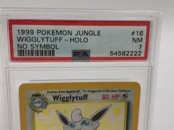1999 POKEMON JUNGLE Trading Card WIGGLYTUFF -HOLO #16/64 NO SYMBOL graded PSA 7 - Image 2