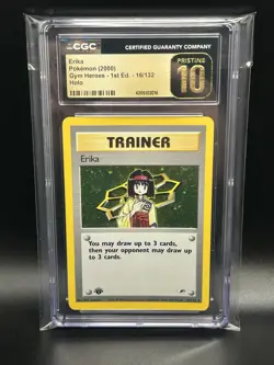 ERIKA Pokemon Card - WOTC 1st Edition Gym Heroes - 16/132 HOLO - CGC 10 Pristine - Image 1