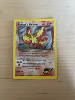 Rocket's Moltres - 12/132 Gym Heroes Unlimited Holo Rare Pokemon - MP - Image 1