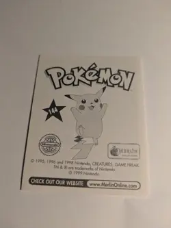 Merlin Vintage Pokemon Album Stickers Articuno #144 Legendary Birds - Image 3
